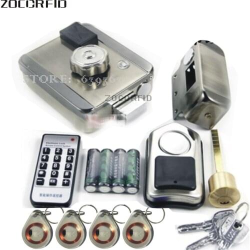 Free shipping Dry battery RFID electronic Door Locks Security Anti-theft Lock Multiple Insurance Lock with battery box