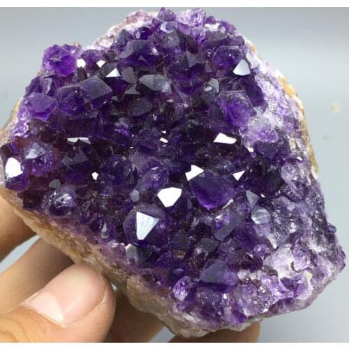 256g top! Brazil DEEP PURPLE AMETHYST DRUZY CRYSTAL CLUSTER BIG FOCAL BEAD
