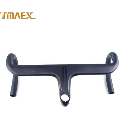 TMAEX Bicycle Handlebar Road Integrated Handlebars 28.6mm UD Matte 2019 Black With Stem Carbon Road Handlebar Free Shipping