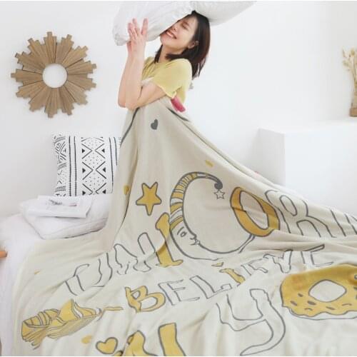 Spring and Autumn Nordic Style Cotton Towel Quilt Four-layer Gauze Quilt Double Napping Blanket Single Cover Blanket