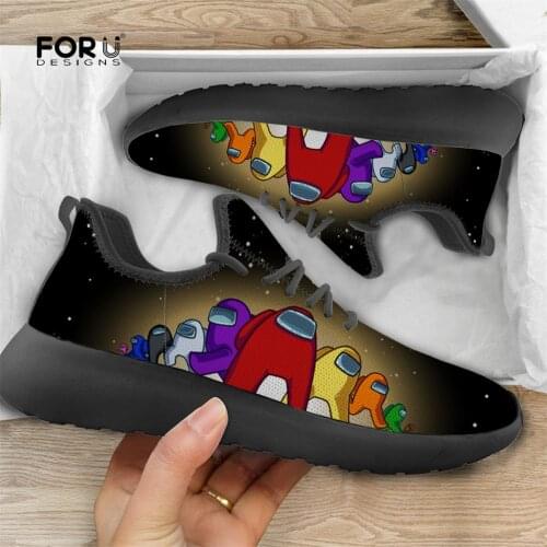FORUDESIGNS Astronaut Print Women Shoes Flats Sneakers Casual Cartoon Design Lace Up Walking Shoes for Youth Girls Unisex