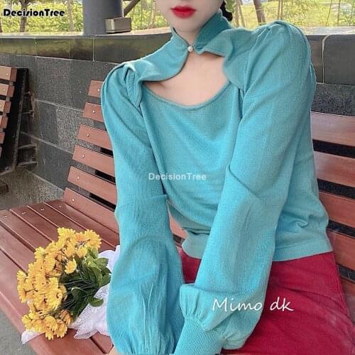 2021 ladies chinese traditional top mandarin collar qipao shirt ancient cheongsam blouse elegant party women cheongsam pullover
