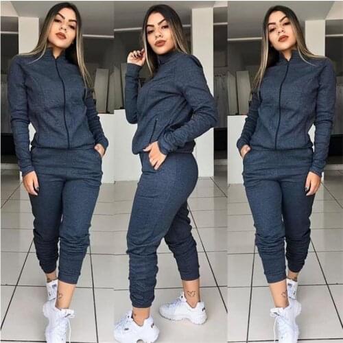 Joggers Women Set Fashion Women Tracksuit 2 Piece Sweat Suit for Sportwear Sport Gym Set Two Piece Set Winter Matching Set 2021