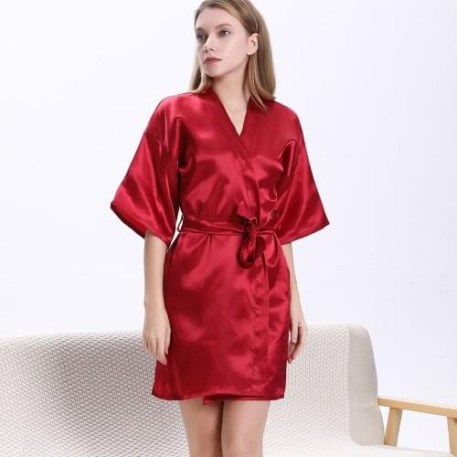 .Womens Satin Wedding Kimono Bride Robe.Sleepwear Bridesmaid Robes Pajamas Bathrobe Nightgown Spa Bridal Robes Dressing Gown