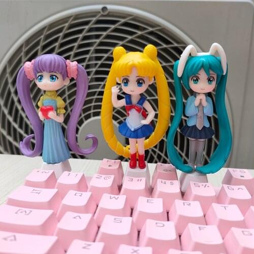 1pc Handmade Customized PBT DIY Key Cap Hat Personality Mechanical Keyboard Keycaps For Beautiful Girl Cartoon Anime Colorful