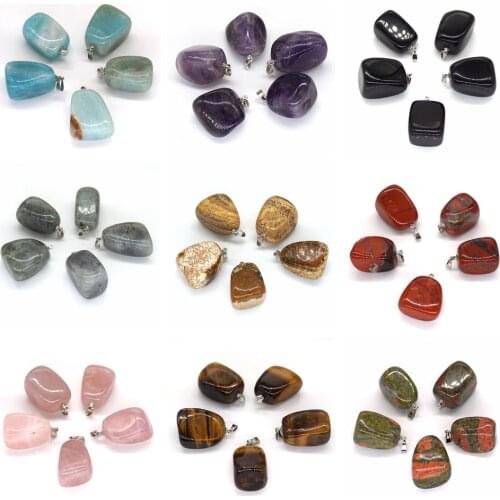 1PC Irregular Natural Stone Pendants Jewelry Making DIY Healing Crystals Bulk Necklace Tumbled Gemstone Wholesale Supplies