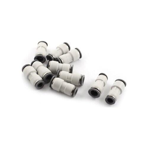 10 Pcs PG1210 OD 12mm to 10mm Tube Straight Plastic Pneumatic Fittings