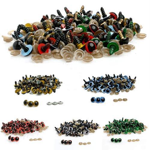 100Pcs 8mm Plastic Safety Doll Eye DIY Accessory for Bear Doll Plush Puppet Toy Craft Bear Stuffed Toy