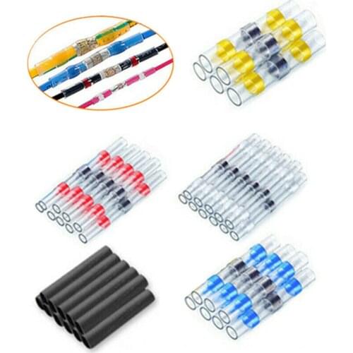 250PCS/ 500PCS Heat-shrinkable Soldered Sleeve Connectors Waterproof Shrink-wrapping Crimped Terminals Butt Wire Splice