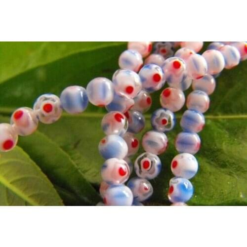 300+Beads/ 3strands Round Lampwork Millefiori Glass Beads 4mm- Bracelet Earrings Accessories A3
