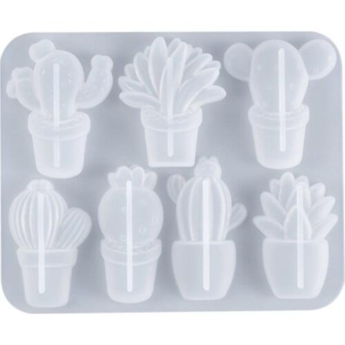 3D Cactus Keychains Crystal Epoxy Resin Mold Pendant Decorations Silicone Mould Dropship