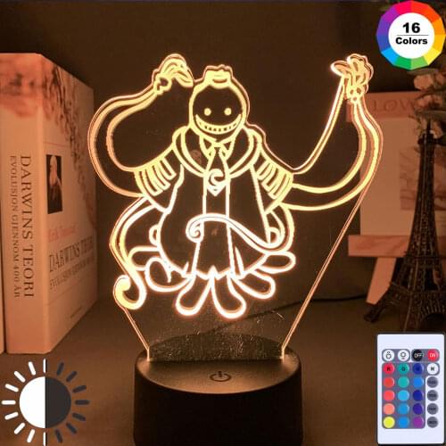 Assassination Classroom Korosensei Figure Kid Night Light for Bedroom Decor Light Anime Gift for Child Table 3D Lamp Koro Sensei