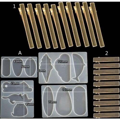 4Pcs Geometric Hairpin Jewelry Mold Cloud Whale Hair Clip Mold Jewelry Tools