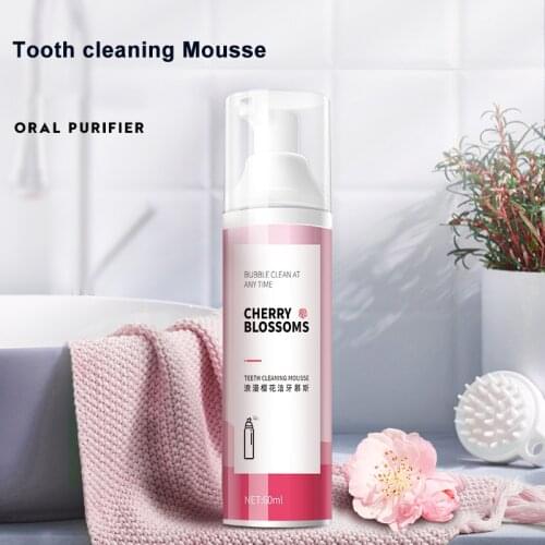 60ml Foam Toothpaste Stain Removal Fine And Rich Sakura Flavor Teeth Cleansing Mousse Deeply Cleaning Gums Oral Care NN