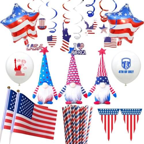 Amawill USA 4Th of July United States Independence Day Decoration National Flag Foil Balloons Hanging Swirl Decor American Birth