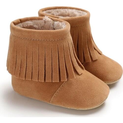 Newborn Baby Girls Boots Fur Thick Warm Childrens Shoes Boy Shoes Top Quality Baby Cotton Zip Kids Princess Boots Winter 0-18M