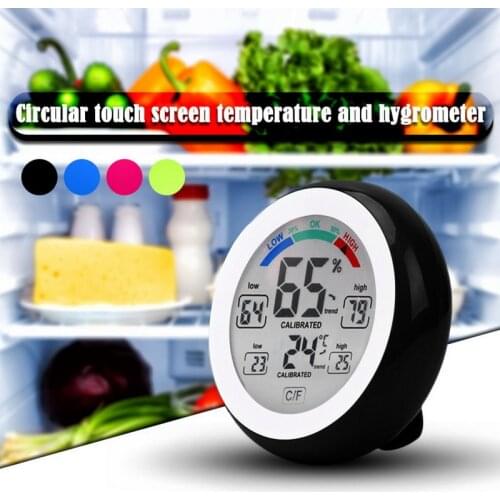 Digital LCD Display Indoor Thermometer Hygrometer Round Wireless Electronic Temperature Humidity Meter Weather Station Tester