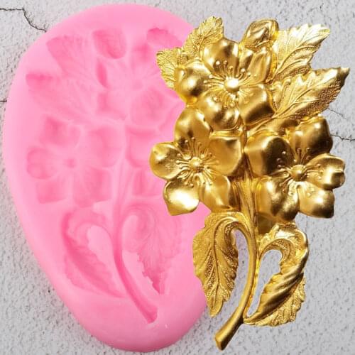Flower Border Silicone Molds DIY Leaves Polymer Clay Jewelry Mold Cupcake Fondant Cake Decorating Tools Candy Chocolate Moulds