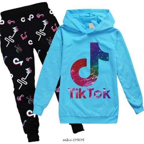 Children Tik Tok Black Sweatshirts for Teenage Girl Boy Tik Tok Long Sleeve T Shirt Hoodies Hip-hop Tops Clothes