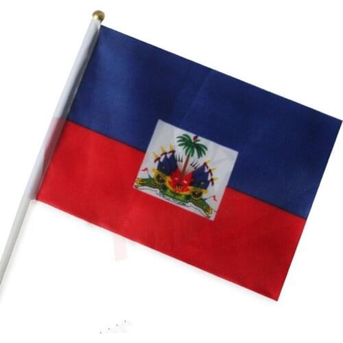 14 * 21 cm Haiti hand signal waving flag small banner flags