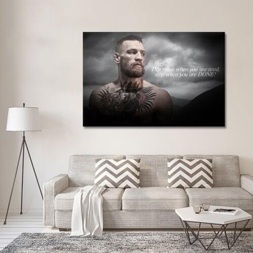 Conor McGregor MMA Canvas Inspirational Poster Wallpaper Wall Artist Home Painting Decoration Living Room Kitchen Corridor Frame