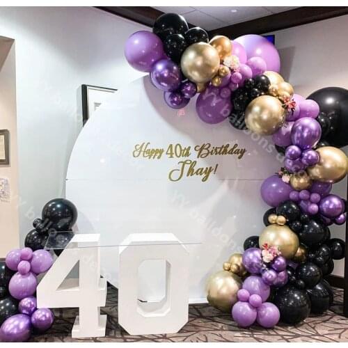 Latex 1 Chrome Purple Gold DIY s Garland Black Maca Purple For Birthday Baby Shower Wedding Party Decoration