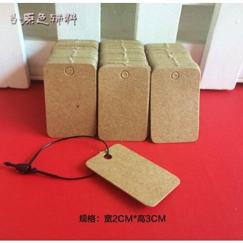 Hot sell black Kraft paper tags Size: 30X20mm 500PCS 350gsm paper clothing tag , Price Label Tags