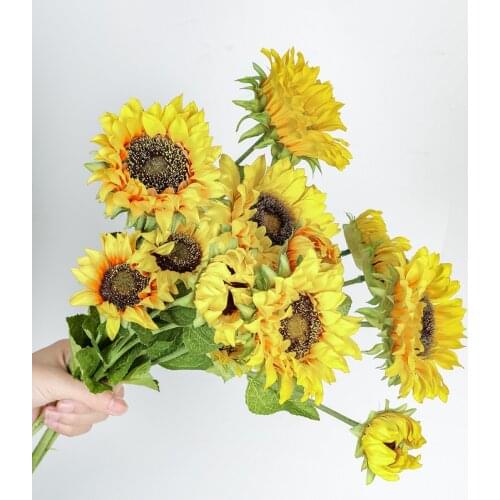 3 head Big Flower Head Artificial Sunflower Simulation Sun Flower Gerbera Daisy for Home Living Room Party Decoration