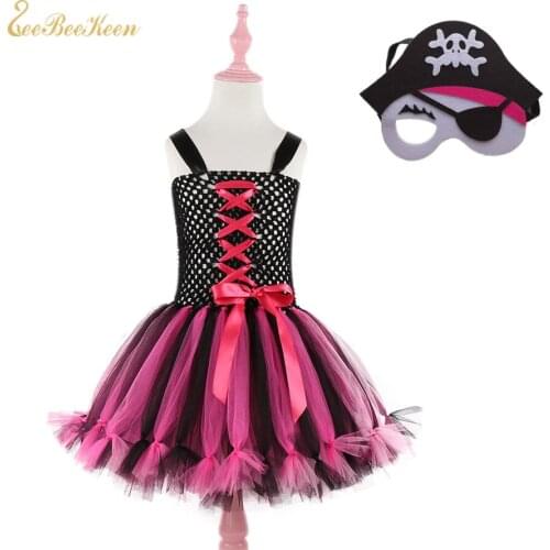 Pirate Cosplay Costume For Girls Tutu Dress Pirate Costume 1-12Years children Anime Copslay Movie Role play Suit Holiday Gift