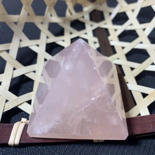About 5cm beautiful natural rose quartz pyramid as gift wholesale formeditation reiki healing stone home decor