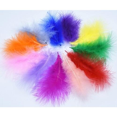 Beautiful fluffy 20 pieces 4-6inches / 10-16cm turkey feathers, diy decorative accessories 16 colors