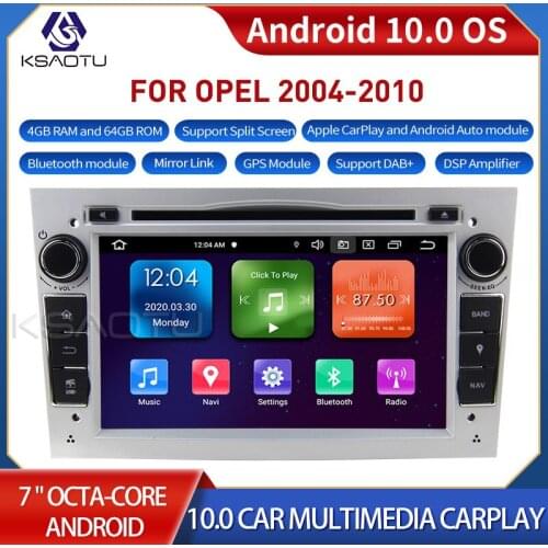 KSAUTO 7060 Silver 7" 8-Core Android 10.0 Car Stereo Carplay DSP DAB+ GPS WiFi USB DVB-T 4G TPMS Canbus OBD2 For OPEL cars