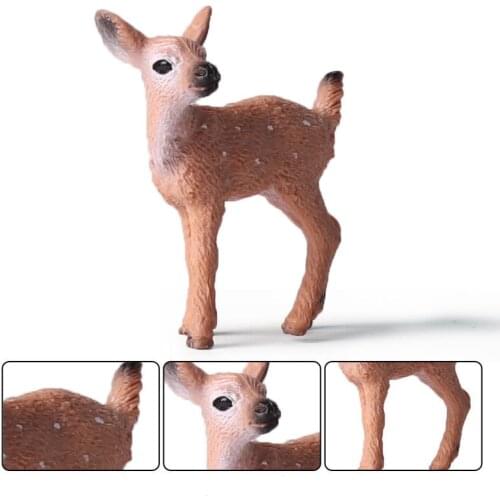 DIY Simulation Deer Model Figure Plastic Decoration Educational Toy Deer Figurine Kids Gift Miniature Forest Animal Zoo Statue