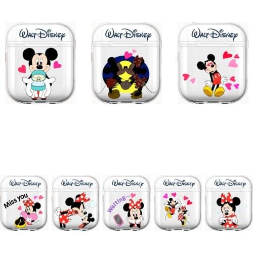 Disney Mickey Mouse Soft Silicone Cases For Airpods 1/2 Protective Bluetooth Wireless Earphone Cover For Air Pods Charging Box
