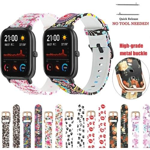 Camouflage Flower Soft Silicone Strap for Xiaomi Amazfit GTS Smart Wristband for Huami Amazfit GTR 42mm Wrist Strap Bracelet