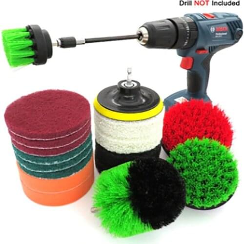 18Pcs/Set Drill brush power scrubber Brush Cleaning Kit Ceramic tile Bathroom Surfaces Tub Shower Tile Toilet Drill Attachment