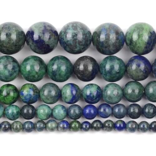 Natural Lapis Lazuli Malachite Stone Round Loose Spacer Beads For Jewelry Making DIY Bracelet Handmade 4/6/8/10/12mm
