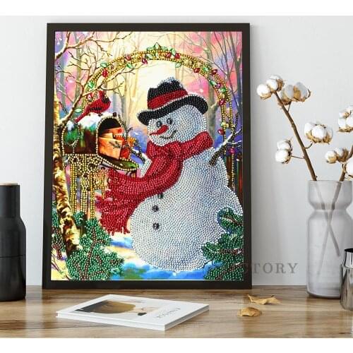 New 5D Diamond Painting Snowman Bird Diamond Mosaic Christmas Diamond Embroidery Winter Diy Full Drill Cross Stitch Home Decor