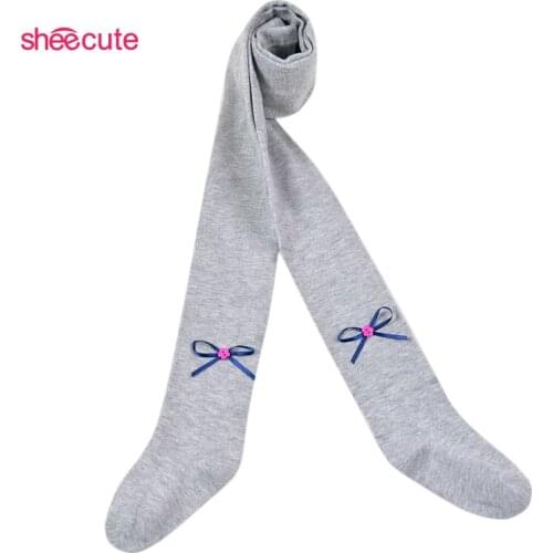 New Arrival spring autumn Girls tights cotton baby kids cute bowknot candy color girl stocking