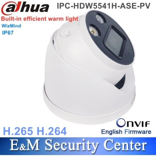 Original Dahua IPC-HDW5541H-ASE-PV 5MP POE IP67 IR Turret Fixed-focal Eyeball WizMind Network Camera