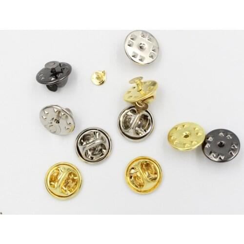 50pcs 11.4mm Base Butterfly Brooch settings Base Holder Copper Metal Brooch Pins Badge Holder For Diy Jewelry Making Findings