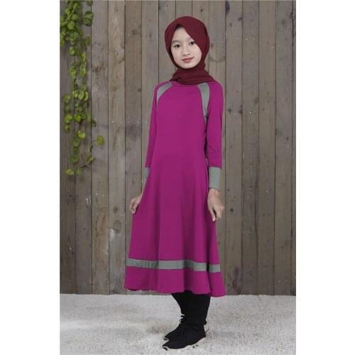 Dubai Muslim Girl Dress Kawaii Sweat A-line Long Vestido Children Kids Islamic moroccan Kaftan Dresses Girls prayer garment 2020