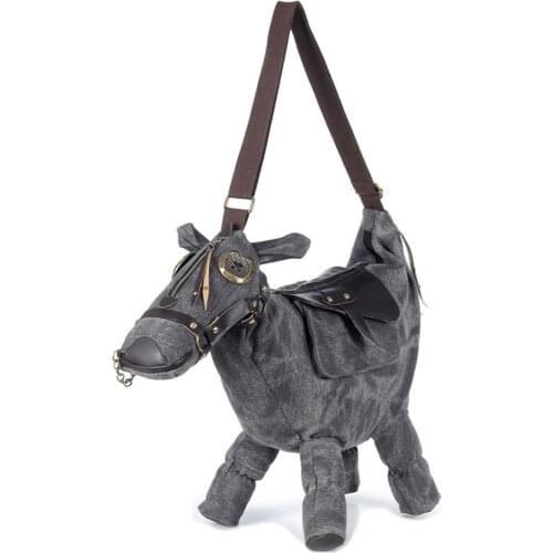 Hot Animal bag Creative 3D Pony Donkey Horse Shape Female Shoulder Bag women messenger Bags travel bag Pack mochila bolsos mujer