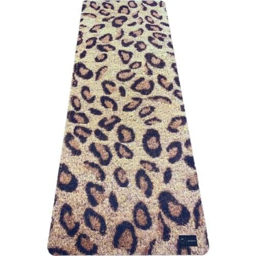 Leopard design suede natural rubber yoga mat yoga rug microfiber eco washable yoga mat