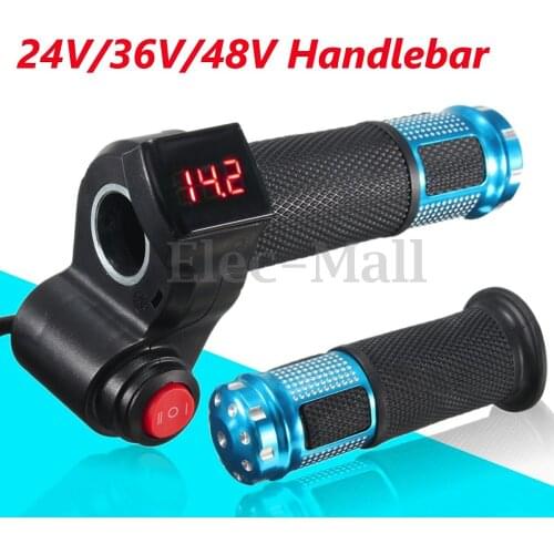 12-48V E-Bike Electric Scooter Throttle Handle with Digital Voltage Indicator(6.8)