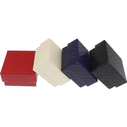 High Quality Square Jewelry Box Wedding Engagement Ring Box For Earrings Jewelry Display Gift Box Holder Black Red White Navy