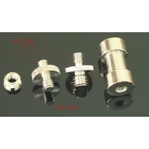 4 in 1 1/4" to 3/8" Adaptors kit 3/8 unc to 1/4 unc kit for camera tripod 5D2