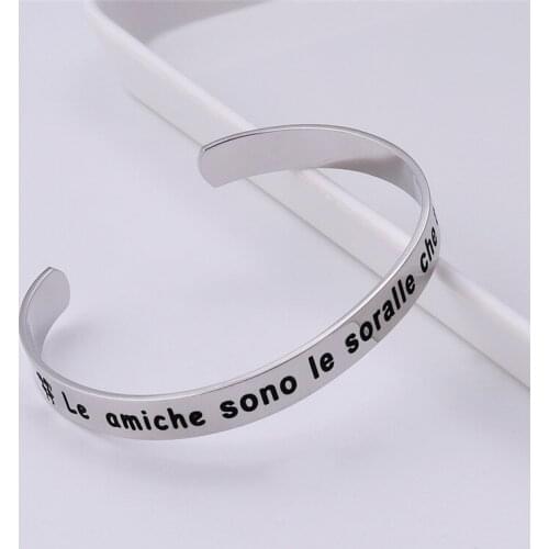 TIMEONLY Korean Style Titanium Steel Letter Bracelets C Shape Metal Charm Bracelet for Women Girls Jewellery Anniversary Gifts