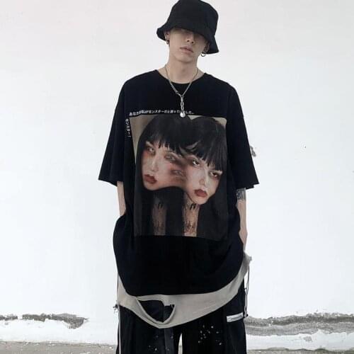 Japanese Female Dancing Loose Summer Male Couple Tops Tee Harajuku T-shirt Woman Men Cool Loose casual Girlfriend Tshirt