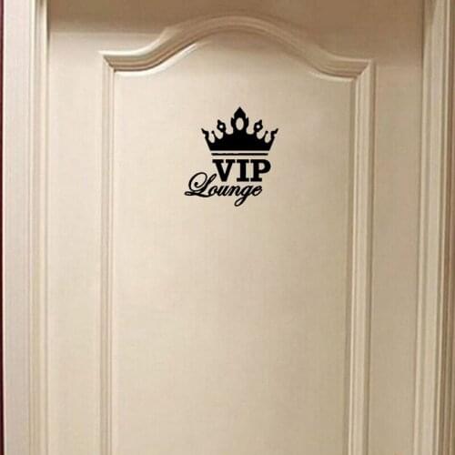 YOJA 18.8*20CM Fashion Vip Lounge Crown WC Door Decal Wall Sticker Black Accessories A40258